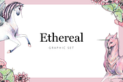 Ethereal Graphic Set & Fonts, an Animal Illustration by Riveros Illustration (Thumbnail 1 of 14)