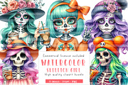 Cute Skeleton Girl PNG Clipart, an Illustration by CreationArt (Thumbnail 1 of 3)