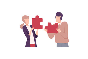 Couple in Love Connecting Puzzle, a Person Illustration by TopVectors