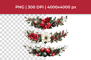 Watercolor Christmas Garland Clipart, a Decorative Illustration by InkyQueenArt (Thumbnail 2 of 5)