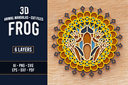 Frog 3D Mandala - SVG laser cut file, an Object Graphic by Arshad Ali (Thumbnail 1 of 8)