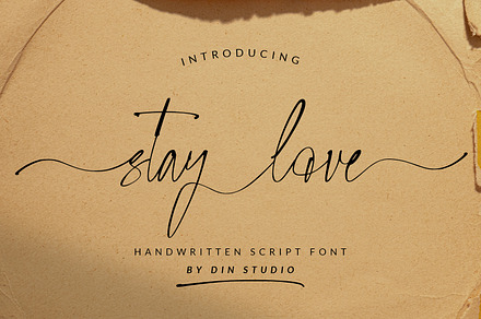 Stay Love, a Script Font by din-studio.com