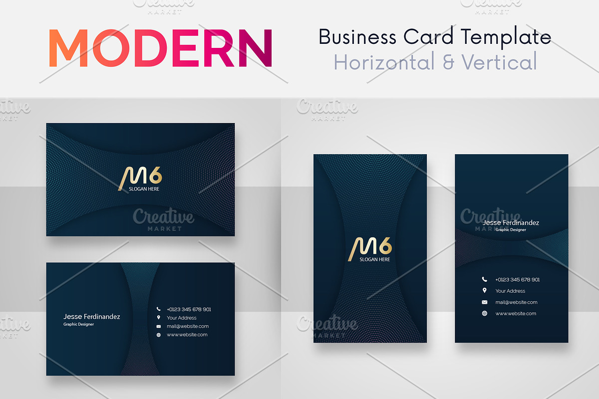 Modern Business Card Template V:150, a Business Card Template by M6 Gallery