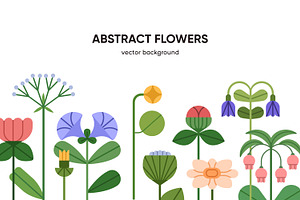 Abstract flowers border, banner, a Decorative Illustration by Good Studio