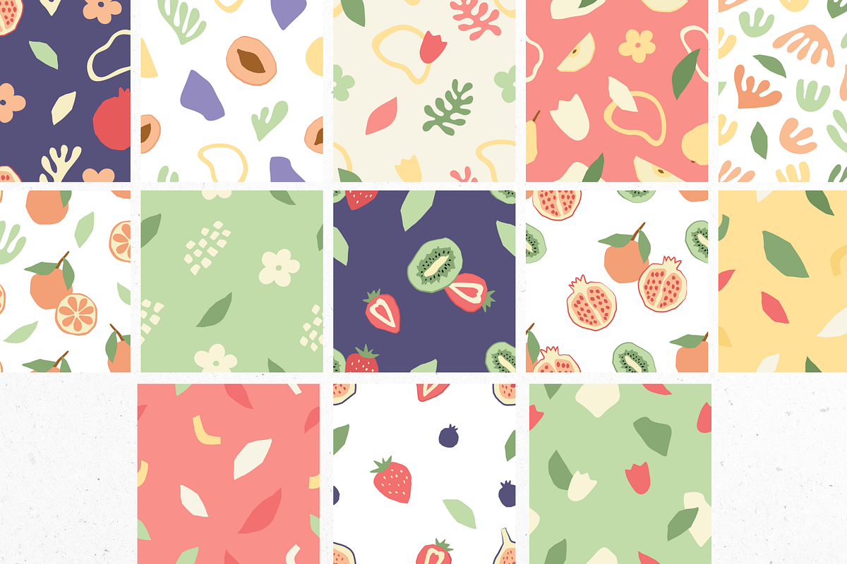 Fruits and Flowers Seamless Patterns, a Pattern Graphic by Ollyta May (Photo 6 of 9)