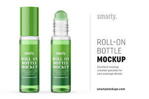 Small Roll-on Bottle Mockup / Glass