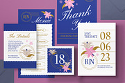 Blue Modern Wedding Invitation Set, an Invitation Template by graphicook (Thumbnail 2 of 3)