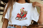 Vintage Christmas Pin Up Girl Clipar, an Illustration by CrexoraLab (Thumbnail 4 of 5)