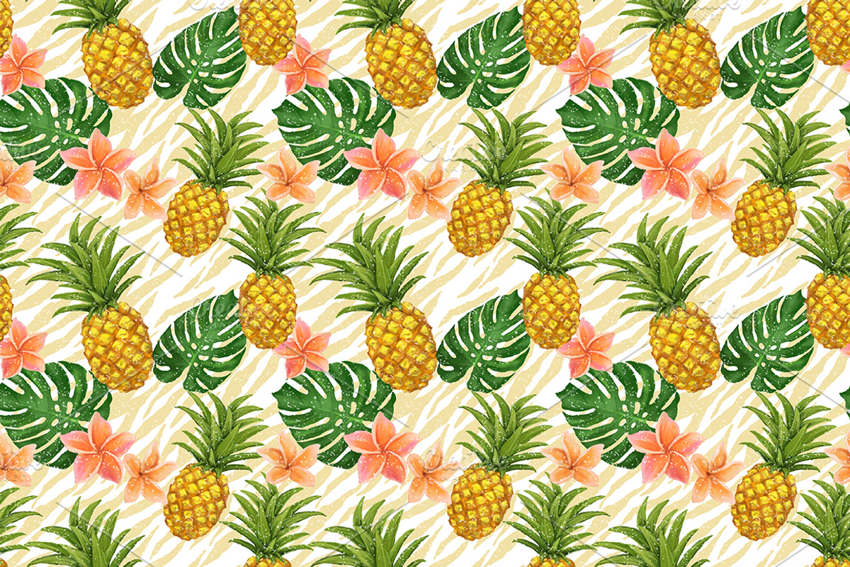 Bright pineapples patterns set, a Pattern Graphic by Julia Bilenko (Photo 6 of 6)