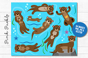Otter Clipart and Vectors, an Animal Illustration by PinkPueblo (Thumbnail 3 of 4)