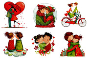 Valentine Cute Couple Clipart Bundle, an Illustration by CreationArt (Thumbnail 2 of 5)