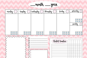 Empty Weekly Planner Pink