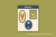 Italian Summer Retro Linocut Clipart, a Decorative Illustration by Ginny and Sam (Thumbnail 9 of 12)
