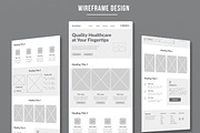 Wireframe For Healthcare Website, a Wireframe Template by MightyDesign (Thumbnail 1 of 9)