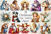 Cute Christmas Nativity Clipart Bund, an Illustration by DreamPrint404 (Thumbnail 1 of 4)