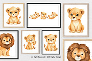 15 Bundle Watercolor Cute Lion Fam, an Animal Illustration by Morspective (Thumbnail 4 of 8)