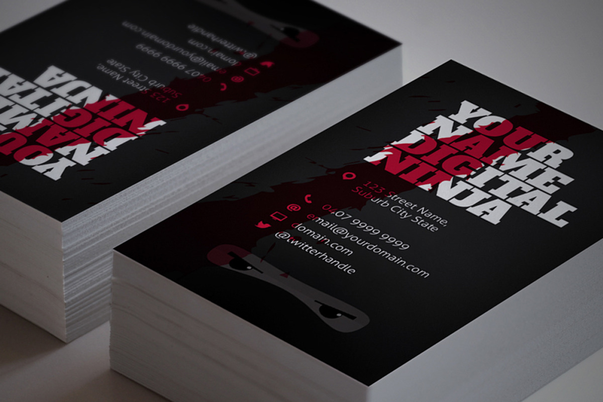Digital Ninja Business Card, a Business Card Template by Yes! Creative (Photo 1 of 3)