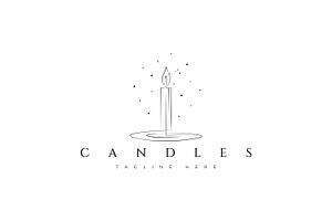 Candle Light Logo Abstract Romantic, a Branding & Logo Template by Signatoro
