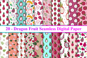 Dragon Fruit Seamless Digital Paper, a Pattern Graphic by Digital Studio