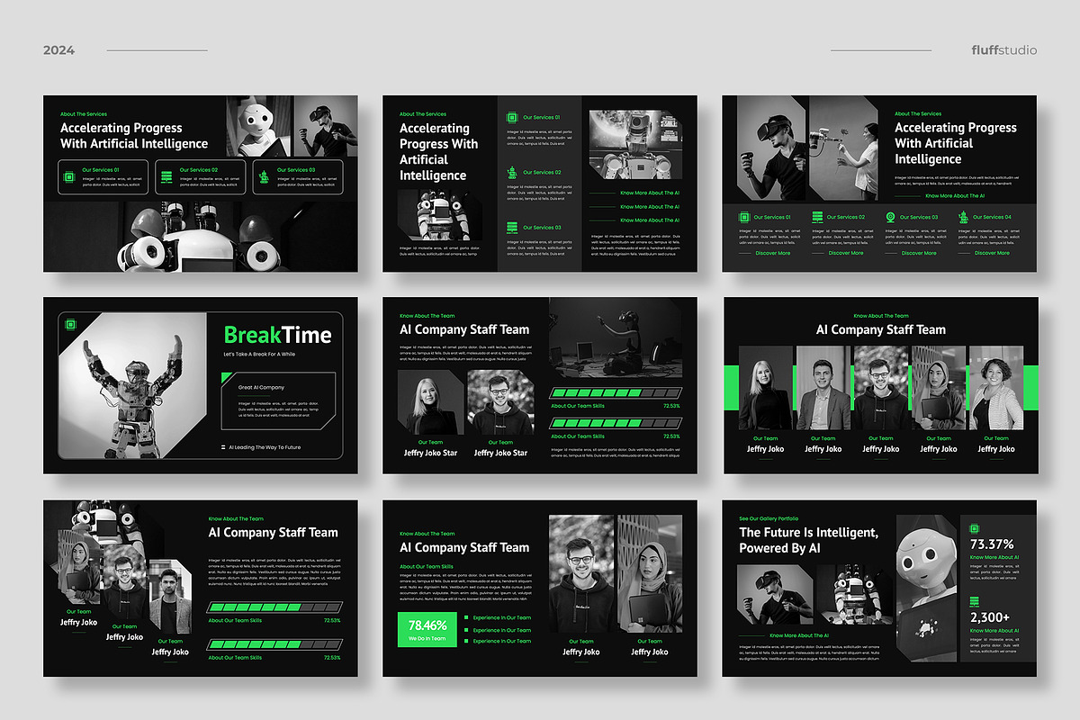 AI Technology Powerpoint Template, a Presentation Template by fluffstudio (Photo 3 of 4)