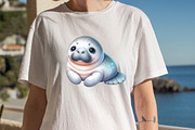 Cute Baby Watercolor Manatees Sublim, an Illustration by SVGArt (Thumbnail 8 of 8)
