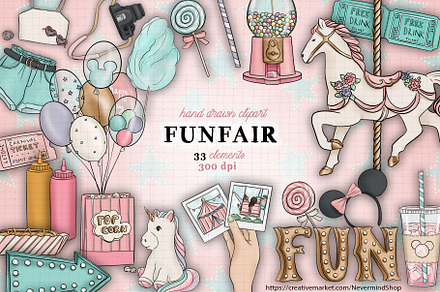Carnival Pastel clipart kit