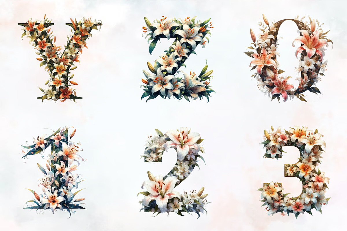 mother's day floral alphabet png, an Illustration by RobertsArt (Photo 4 of 7)
