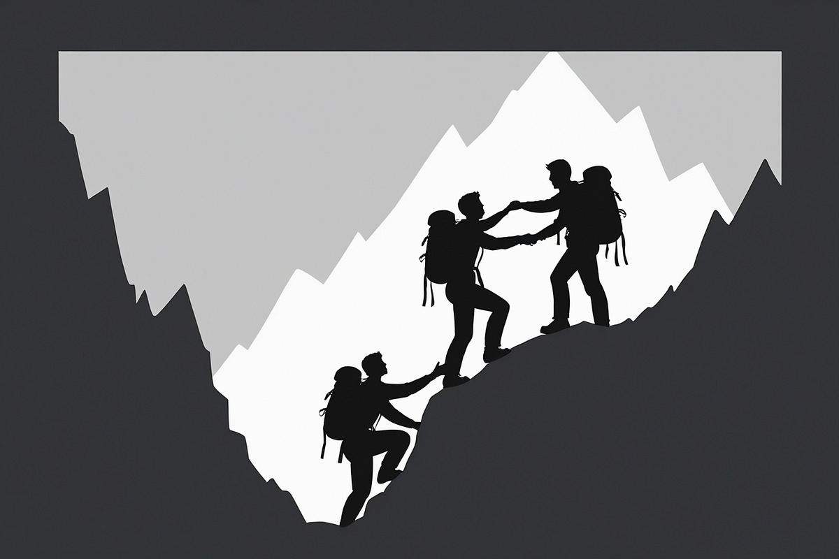 Mountain Hiking Silhouette Set, an Illustration by BIPLOB EXPERT (Photo 4 of 21)