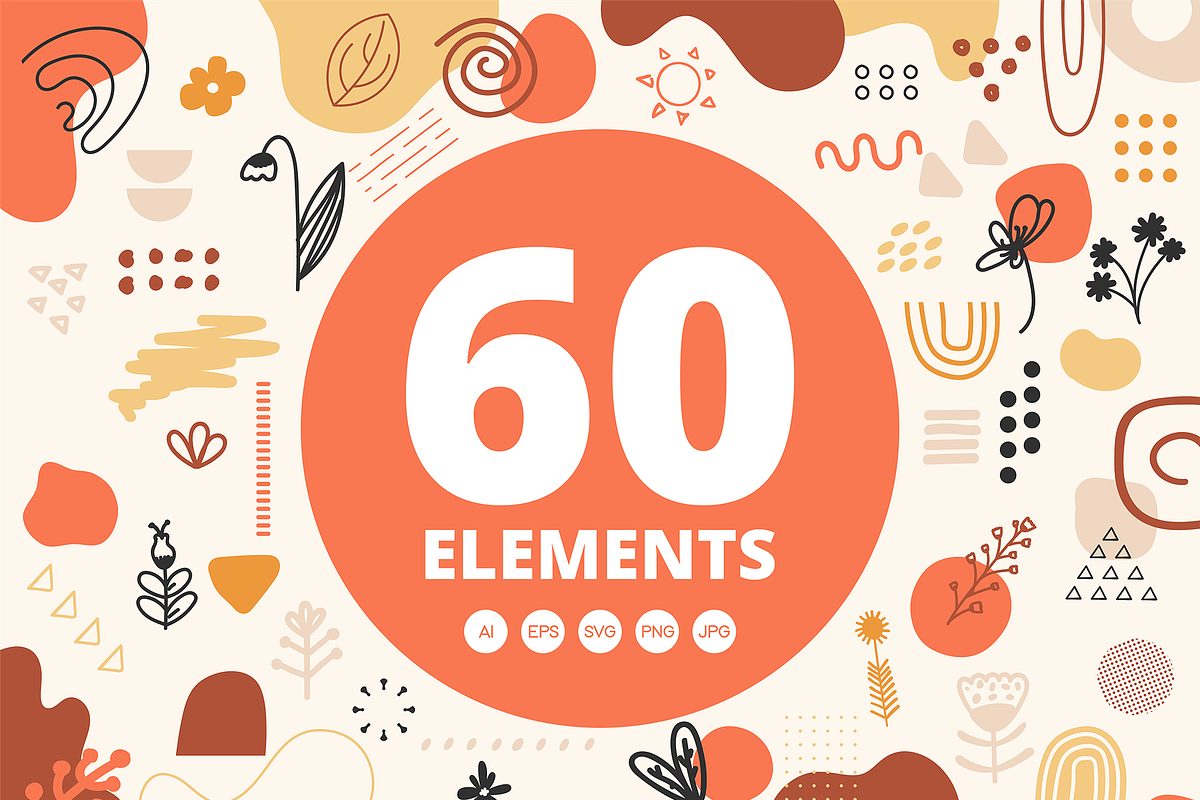 Abstract shapes - vector elements, a Pattern Graphic by Ninos Mandala (Photo 1 of 4)