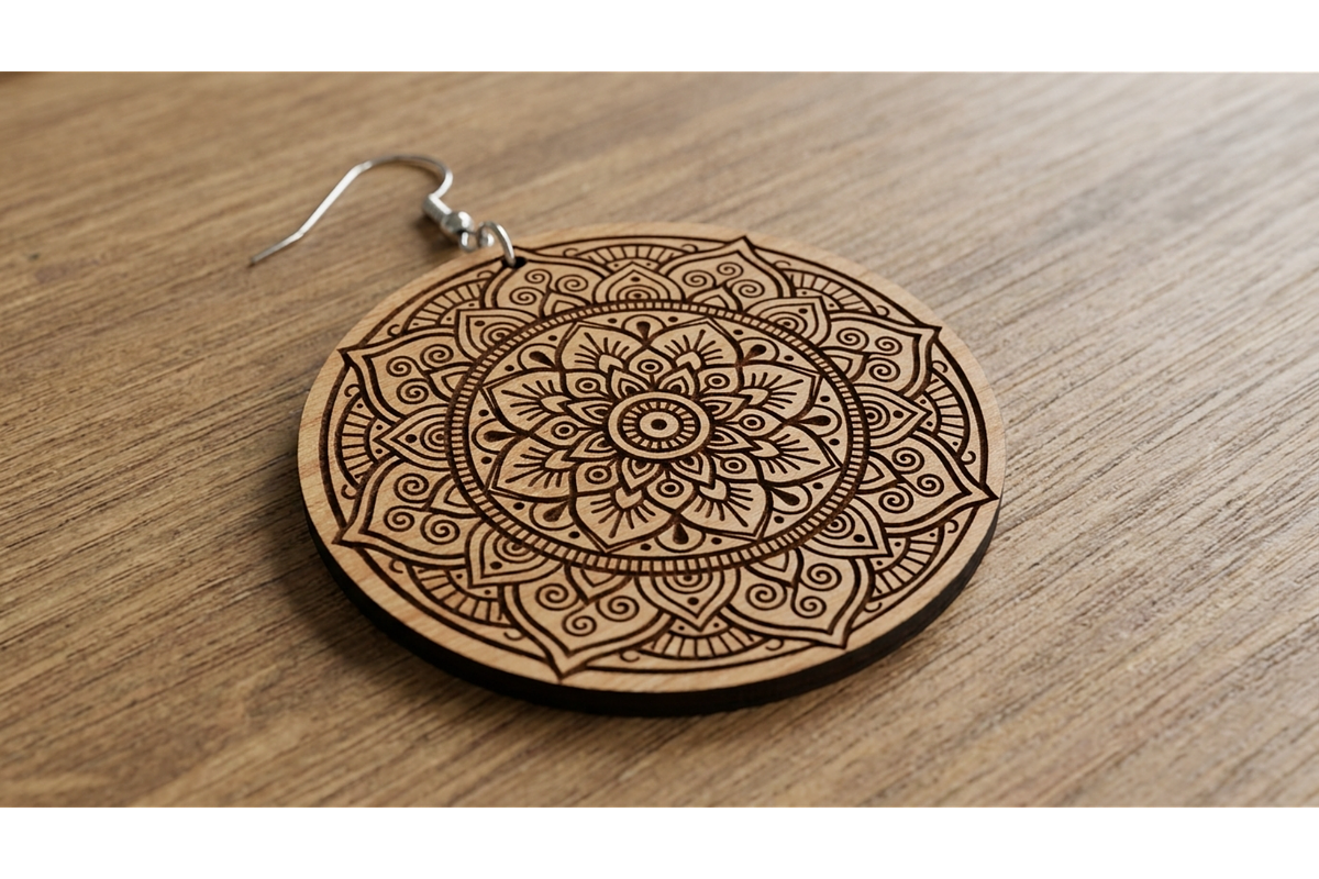 Mandala Earring Art SVG, an Object Graphic by hafijul (Photo 11 of 11)