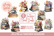 Vintage Books Watercolor Clip Art, a Decorative Illustration by Whimsy & Wishes (Thumbnail 1 of 3)
