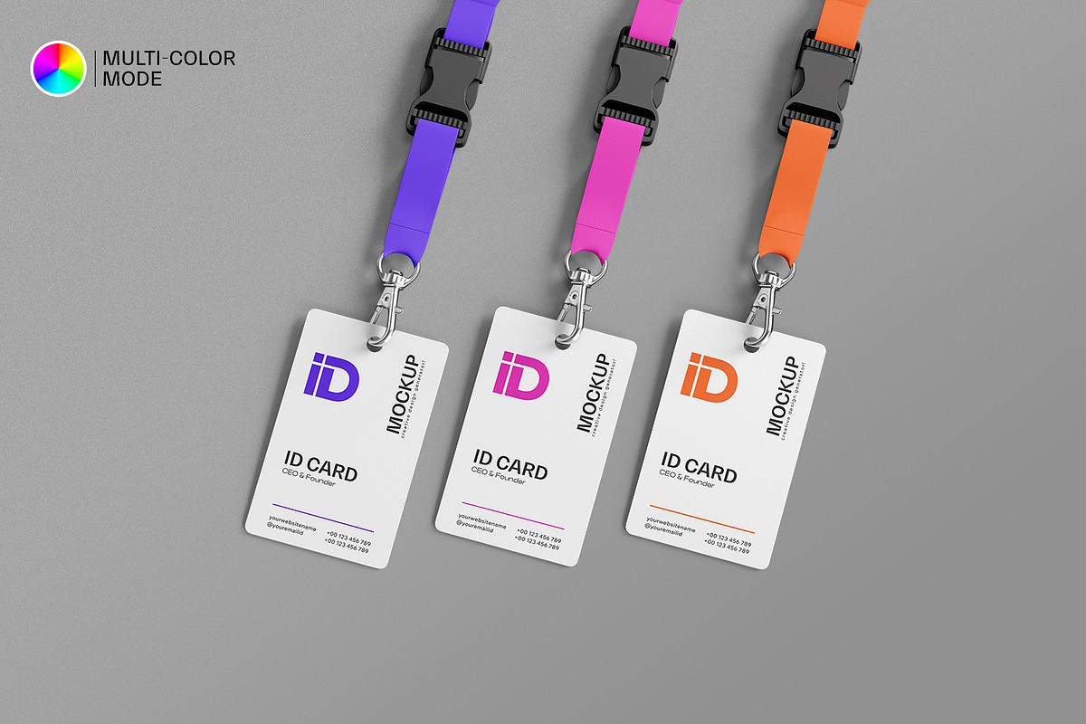 ID Card Mockup with Lanyard, a Product Mockup by Ram Studio LLC (Photo 2 of 10)