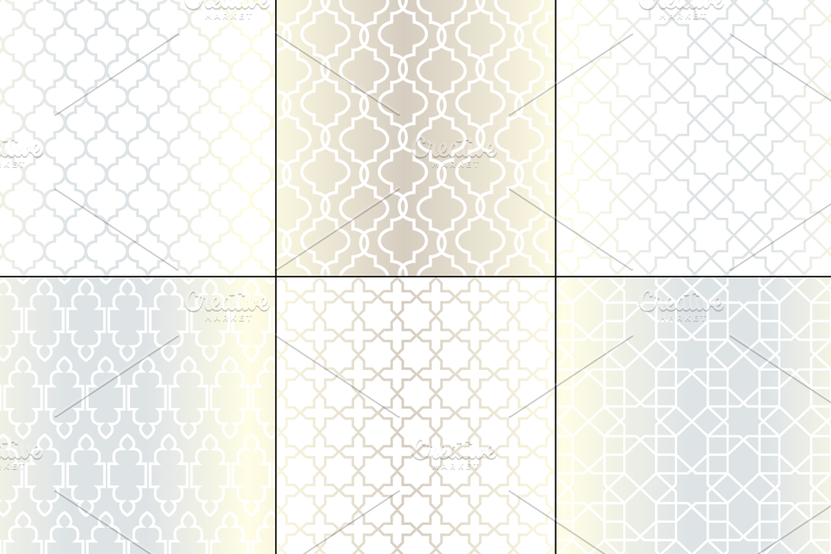 Seamless Silver Moroccan Patterns preview 4