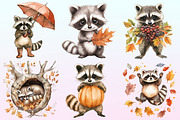 Autumn Raccoons Clipart, a Graphic by CitraGraphics (Thumbnail 2 of 4)