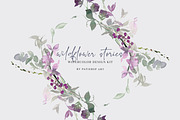Watercolor Wildflower Clipart Set, an Illustration by Patishop Art (Thumbnail 4 of 23)