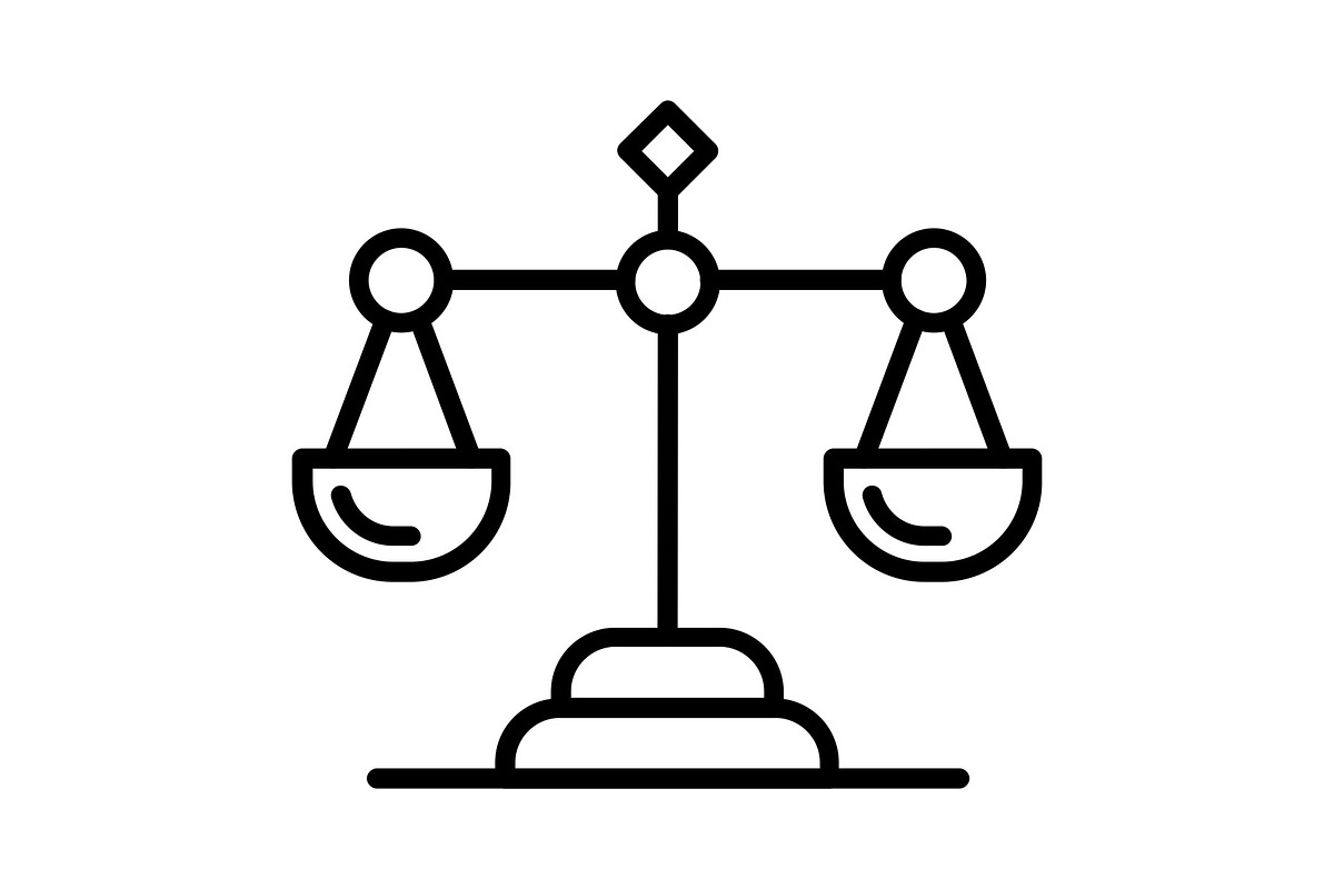 Justice Scale Line Icon, an Icon by Pexelpy