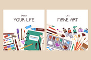 Art supplies, tools set + templates, an Object Illustration by Good Studio (Thumbnail 3 of 11)
