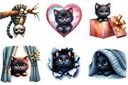 Cute Cat Peeking Silhouette Clipart, an Illustration by DreamArtGraphic (Thumbnail 7 of 7)