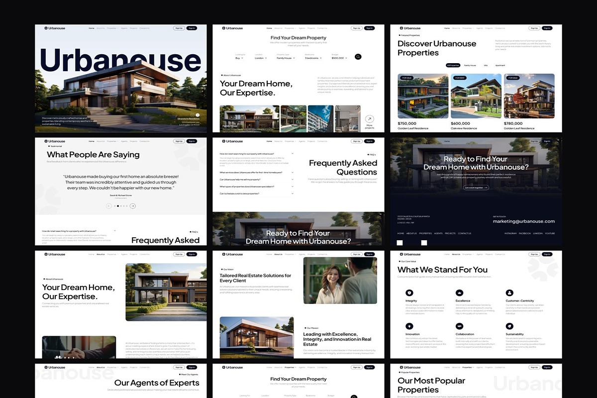 Urbanouse Real Estate Agent Website, an UI Kit Template by Creative Perspective (Photo 5 of 7)
