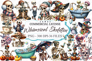 Whimsical Skeleton PNG Bundle, a Graphic by designcity5