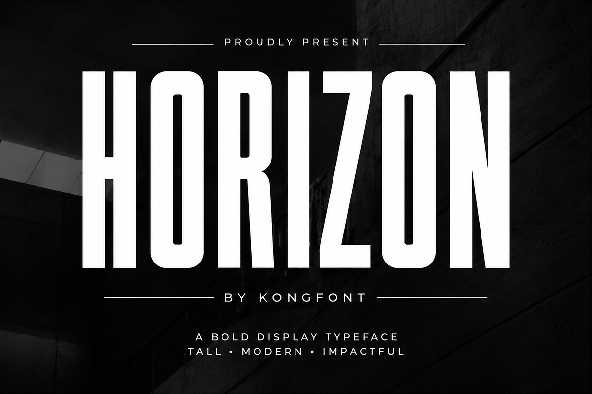 Horizon - Bold Condensed Display, a Sans Serif Font by overlaytemplates (Photo 1 of 5)