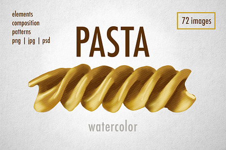 Pasta watercolor clip art