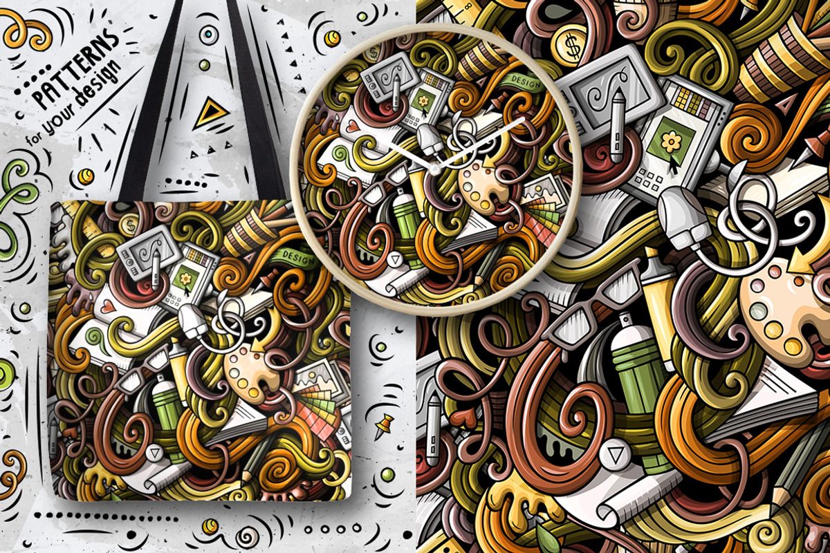 Designer Doodle Seamless Patterns, a Pattern Graphic by BALABOLKA (Photo 4 of 8)