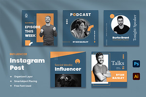 Influencer Instagram Post, a Social Media Template by Rahardi Creative