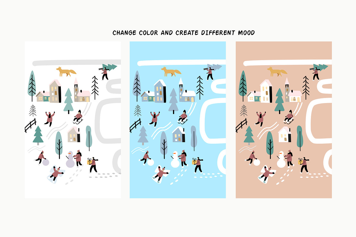Christmas in big city. Vector maps., an Illustration by bioraven (Photo 9 of 12)