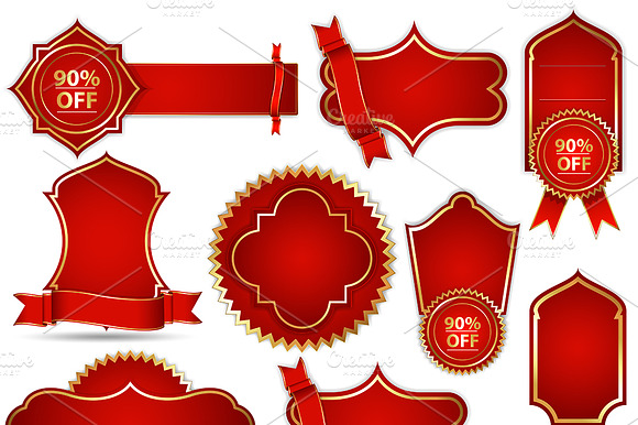 Vector Banners in Royal Red preview 2