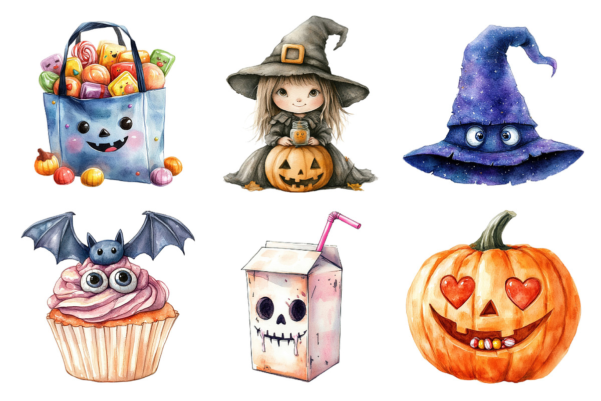 Halloween Kawaii Spooky Clipart, an Illustration by Daily.Designs (Photo 4 of 5)