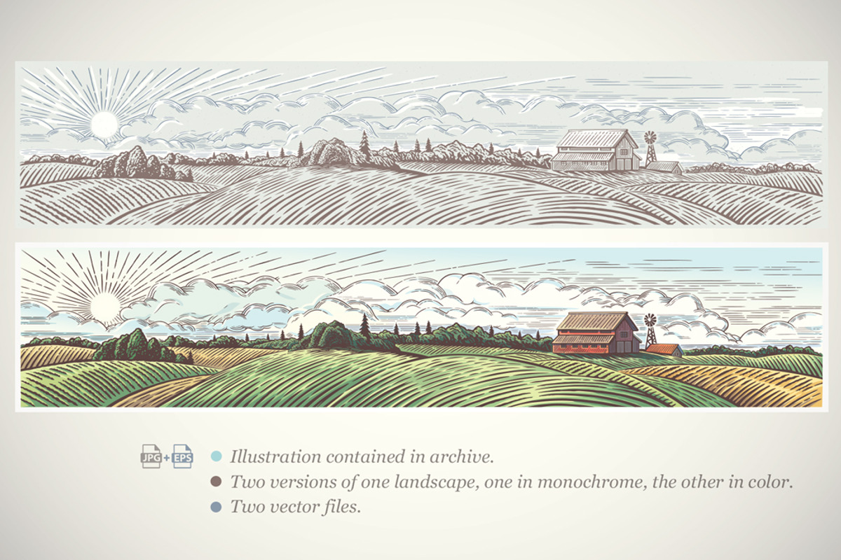 Rural landscape with Farm, an Illustration by Countryside life (Photo 9 of 9)