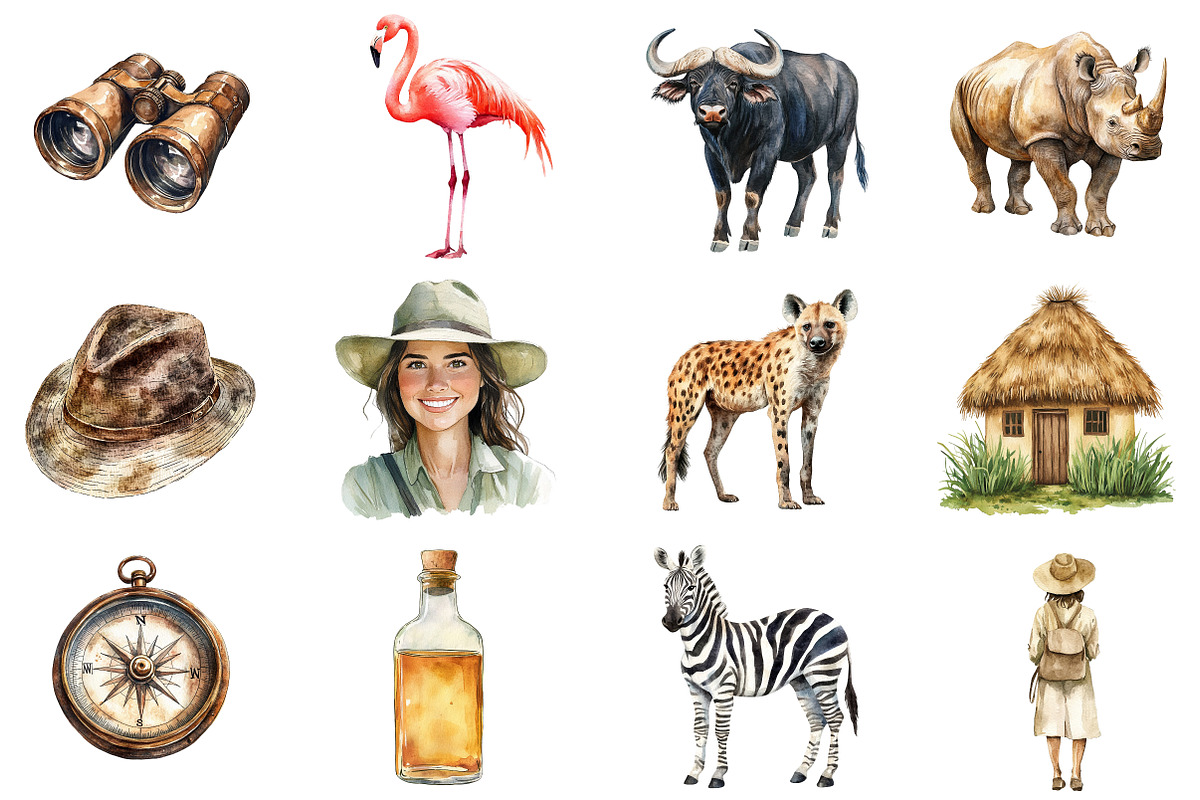 Watercolor African Summer Safari, an Illustration by CitraGraphics (Photo 5 of 5)