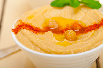 Hummus with mint on top, a Food & Drink Photo by keko64